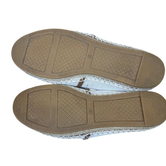 Tory Burch Beige & Brown Women's Canvas & Leather Espadrilles Size 7.5 - Picture 10 of 13